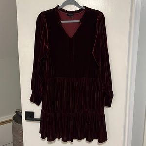 1. STATE Red Velvet Dress